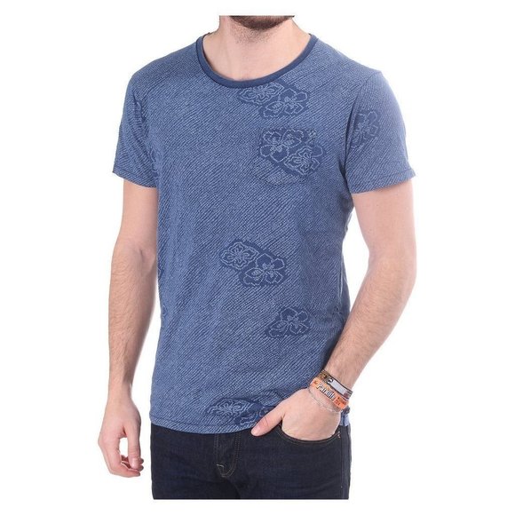 SCOTCH & SODA Commando Made me do it TEE Pocket SHIRT Blue Floral Print XL - Picture 1 of 3